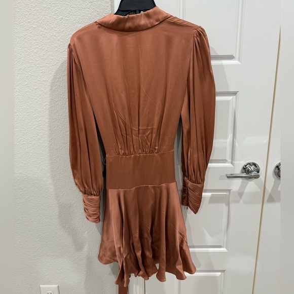 Zimmerman long sleeve silk wrap mini dress - Picture 3 of 13